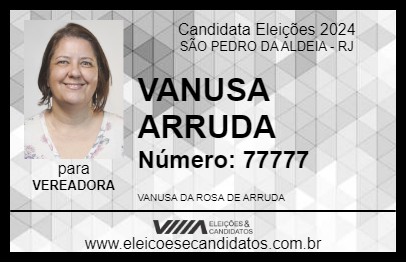 Candidato VANUSA ARRUDA 2024 - SÃO PEDRO DA ALDEIA - Eleições