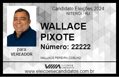 Candidato WALLACE PIXOTE 2024 - NITERÓI - Eleições