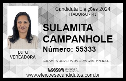 Candidato SULAMITA CAMPANHOLE 2024 - ITABORAÍ - Eleições