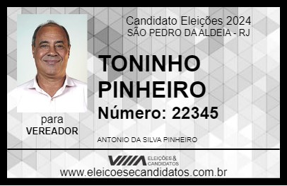 Candidato TONINHO PINHEIRO 2024 - SÃO PEDRO DA ALDEIA - Eleições