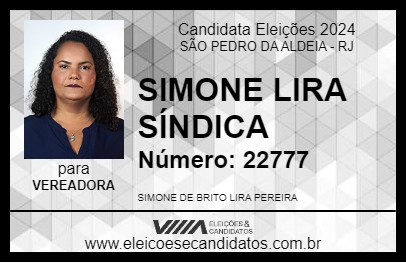 Candidato SIMONE LIRA  SÍNDICA 2024 - SÃO PEDRO DA ALDEIA - Eleições