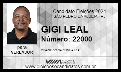 Candidato GIGI LEAL 2024 - SÃO PEDRO DA ALDEIA - Eleições