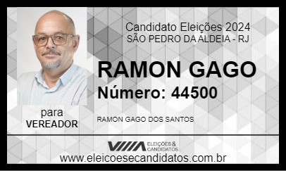 Candidato RAMON GAGO 2024 - SÃO PEDRO DA ALDEIA - Eleições