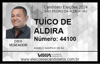 Candidato TUÍCO DE ALDIRA 2024 - SÃO PEDRO DA ALDEIA - Eleições