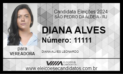 Candidato DIANA ALVES 2024 - SÃO PEDRO DA ALDEIA - Eleições