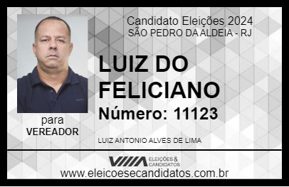 Candidato LUIZ DO FELICIANO 2024 - SÃO PEDRO DA ALDEIA - Eleições