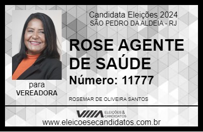 Candidato ROSE AGENTE DE SAÚDE 2024 - SÃO PEDRO DA ALDEIA - Eleições