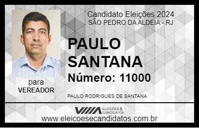 Candidato PAULO SANTANA 2024 - SÃO PEDRO DA ALDEIA - Eleições