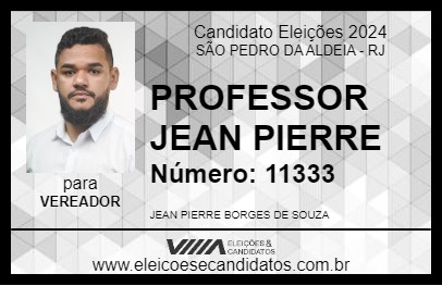 Candidato PROFESSOR JEAN PIERRE 2024 - SÃO PEDRO DA ALDEIA - Eleições