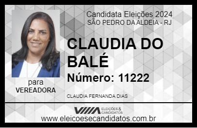 Candidato CLAUDIA DO BALÉ 2024 - SÃO PEDRO DA ALDEIA - Eleições