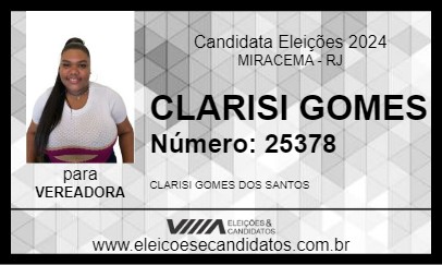 Candidato CLARISI GOMES 2024 - MIRACEMA - Eleições