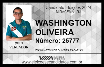 Candidato WASHINGTON OLIVEIRA 2024 - MIRACEMA - Eleições