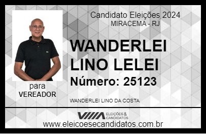 Candidato WANDERLEI LINO LELEI 2024 - MIRACEMA - Eleições