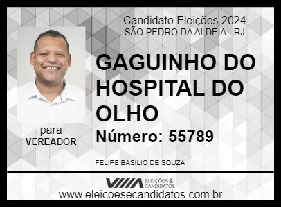 Candidato GAGUINHO DO HOSPITAL DO OLHO 2024 - SÃO PEDRO DA ALDEIA - Eleições