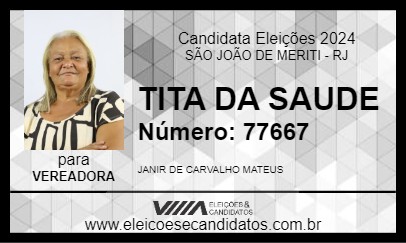 Candidato TITA DA SAUDE 2024 - SÃO JOÃO DE MERITI - Eleições