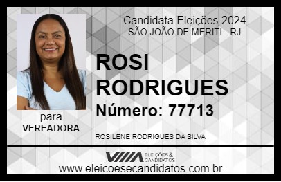 Candidato ROSI RODRIGUES 2024 - SÃO JOÃO DE MERITI - Eleições