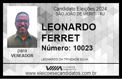 Candidato LEONARDO FERRET 2024 - SÃO JOÃO DE MERITI - Eleições