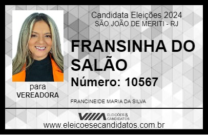 Candidato FRANSINHA DO SALÃO 2024 - SÃO JOÃO DE MERITI - Eleições