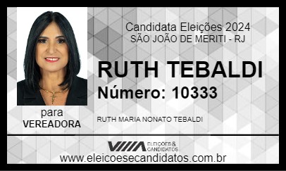 Candidato RUTH TEBALDI 2024 - SÃO JOÃO DE MERITI - Eleições