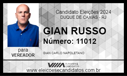 Candidato GIAN RUSSO 2024 - DUQUE DE CAXIAS - Eleições