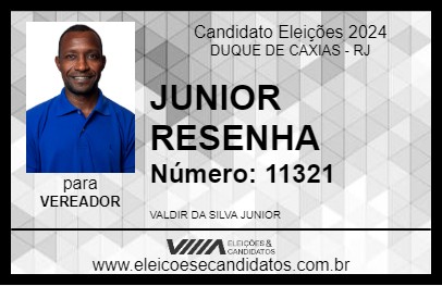 Candidato JUNIOR RESENHA 2024 - DUQUE DE CAXIAS - Eleições