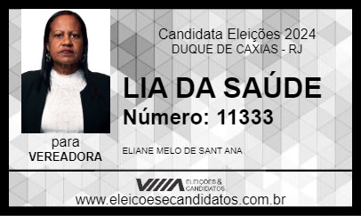 Candidato LIA DA SAÚDE 2024 - DUQUE DE CAXIAS - Eleições