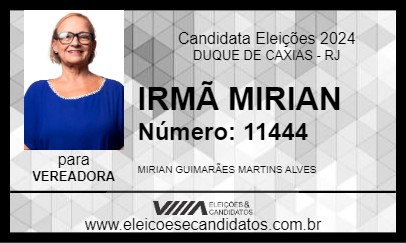 Candidato IRMÃ MIRIAN 2024 - DUQUE DE CAXIAS - Eleições