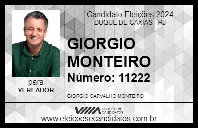 Candidato GIORGIO MONTEIRO 2024 - DUQUE DE CAXIAS - Eleições