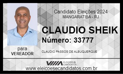 Candidato CLAUDIO SHEIK 2024 - MANGARATIBA - Eleições