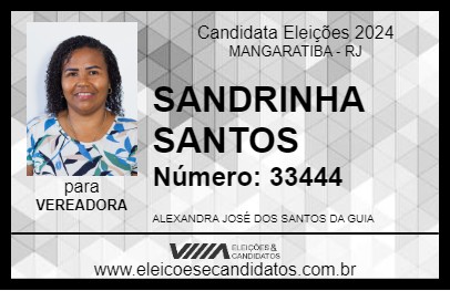 Candidato SANDRINHA SANTOS 2024 - MANGARATIBA - Eleições