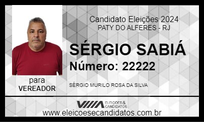 Candidato SÉRGIO SABIÁ 2024 - PATY DO ALFERES - Eleições