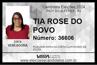 Candidato TIA ROSE DO POVO 2024 - PATY DO ALFERES - Eleições