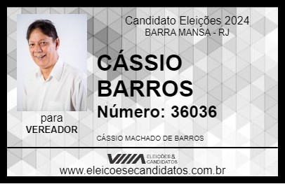 Candidato CÁSSIO BARROS 2024 - BARRA MANSA - Eleições