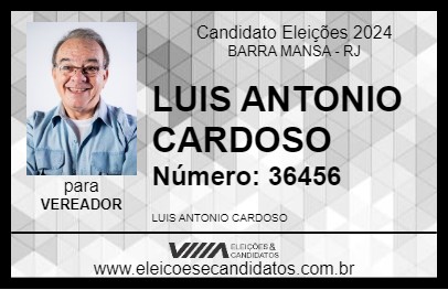 Candidato LUIS ANTONIO CARDOSO 2024 - BARRA MANSA - Eleições