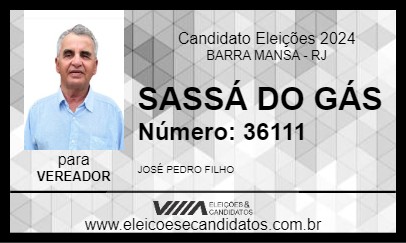 Candidato SASSÁ DO GÁS 2024 - BARRA MANSA - Eleições