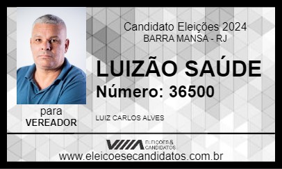 Candidato LUIZÃO SAÚDE 2024 - BARRA MANSA - Eleições