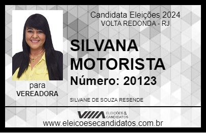 Candidato SILVANA MOTORISTA 2024 - VOLTA REDONDA - Eleições