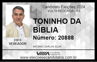 Candidato TONINHO DA BÍBLIA 2024 - VOLTA REDONDA - Eleições