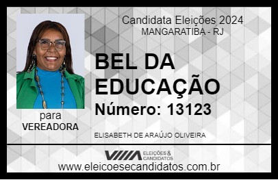 Candidato BEL DA EDUCAÇÃO 2024 - MANGARATIBA - Eleições