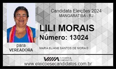 Candidato LILI MORAIS 2024 - MANGARATIBA - Eleições