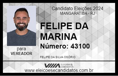 Candidato FELIPE DA MARINA 2024 - MANGARATIBA - Eleições