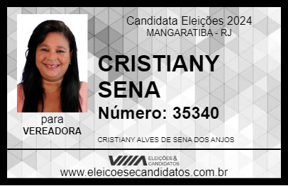 Candidato CRISTIANY SENA 2024 - MANGARATIBA - Eleições