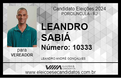 Candidato LEANDRO SABIÁ 2024 - PORCIÚNCULA - Eleições