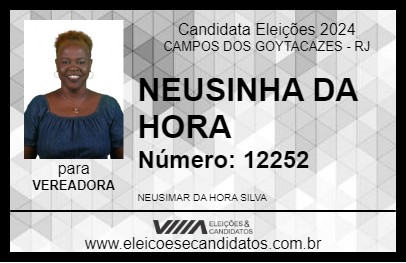 Candidato NEUSINHA DA HORA 2024 - CAMPOS DOS GOYTACAZES - Eleições