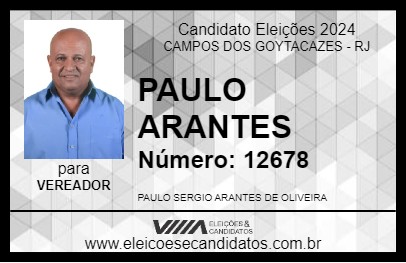 Candidato PAULO ARANTES 2024 - CAMPOS DOS GOYTACAZES - Eleições