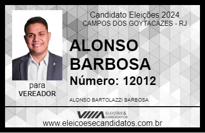 Candidato ALONSO BARBOSA 2024 - CAMPOS DOS GOYTACAZES - Eleições