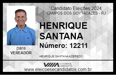 Candidato HENRIQUE SANTANA 2024 - CAMPOS DOS GOYTACAZES - Eleições