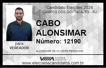 Candidato CABO ALONSIMAR 2024 - CAMPOS DOS GOYTACAZES - Eleições