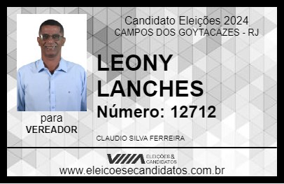 Candidato LEONY LANCHES 2024 - CAMPOS DOS GOYTACAZES - Eleições