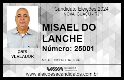 Candidato MISAEL DO LANCHE 2024 - NOVA IGUAÇU - Eleições